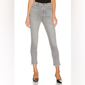 AGOLDE Nico High Rise Slim Jeans Chime Grey Ankle Crop Denim Women’s Size 25